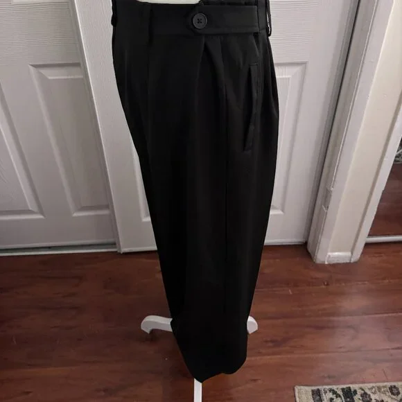 💚 Black High Waist Wide Leg Elegant Trousers – Size M-L - Picture 9 of 11